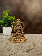 Premium Brass Goddess Lakshmi Idol | Divine Dhanalakshmi Statue for Vastu Wealth & Home Prosperity