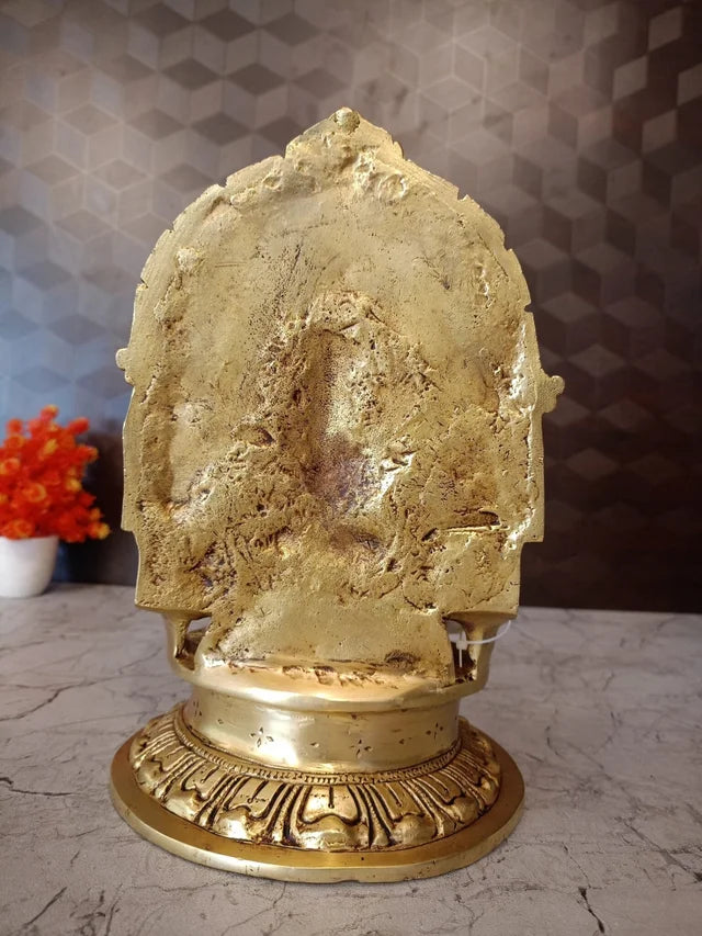 Premium Big Brass Ganesha Diya | Majestic Vighnaharta Deepam for Vastu & Grand Pooja Decor