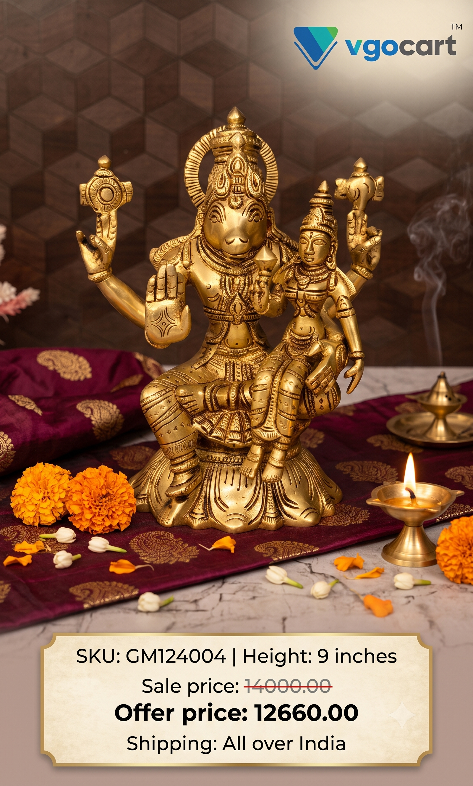 Premium Brass Superfine Lakshmi Hayagriva Idol | Divine Deity of Wisdom & Wealth for Pooja & Vastu