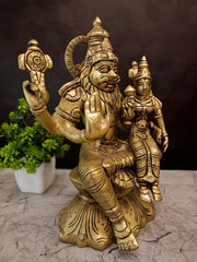 Majestic Brass Lakshmi Narasimmar Idol | Premium Protector Deity for Vastu, Fearlessness & Wealth