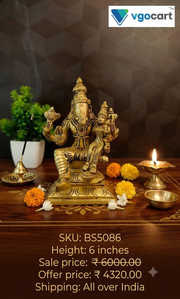 Premium Brass Lakshmi Hayagrivar Idol | Divine God of Wisdom & Wealth for Vastu & Academic Success