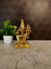 Premium Brass Lakshmi Hayagrivar Idol | Divine God of Wisdom & Wealth for Vastu & Academic Success