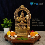 Premium Brass Goddess Lalithambikai with Thiruvachi | Majestic Sri Vidya Devi Idol for Vastu & Cosmic Grace