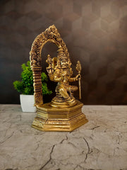 Premium Brass Goddess Lalithambikai with Thiruvachi | Majestic Sri Vidya Devi Idol for Vastu & Cosmic Grace