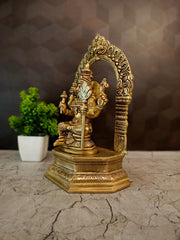 Premium Brass Goddess Lalithambikai with Thiruvachi | Majestic Sri Vidya Devi Idol for Vastu & Cosmic Grace