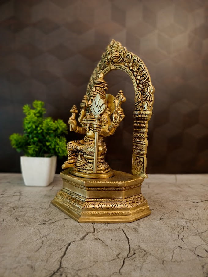 Premium Brass Goddess Lalithambikai with Thiruvachi | Majestic Sri Vidya Devi Idol for Vastu & Cosmic Grace