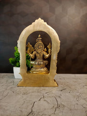 Premium Brass Goddess Lalithambikai with Thiruvachi | Majestic Sri Vidya Devi Idol for Vastu & Cosmic Grace