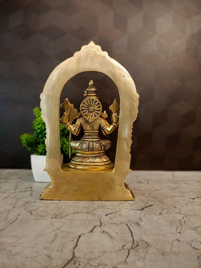 Premium Brass Goddess Lalithambikai with Thiruvachi | Majestic Sri Vidya Devi Idol for Vastu & Cosmic Grace
