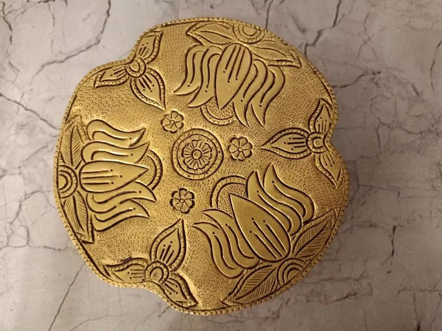 Premium Brass Lotus Design Chowki | Divine Padma Peetham for Vastu, Pooja & Luxury Mandir Decor