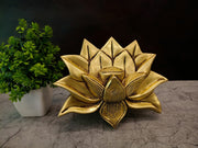 Majestic Brass Lotus Wall MountAntique Handicraft Padma for Divine Entrance & Mandir Backdrop