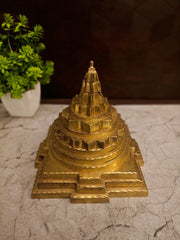 Sacred Geometric Brass Maha Meru | 3D Sri Yantra Mandala for Vastu, Wealth & Spiritual Altar Decor