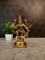Premium Brass Mahishasuramardini Idol | Fierce Goddess Durga Statue for Vastu Protection & Ultimate Victory