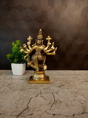 Premium Brass Mahishasuramardini Idol | Fierce Goddess Durga Statue for Vastu Protection & Ultimate Victory