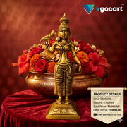 Premium Brass Madurai Meenakshi Amman Idol | Authentic Goddess Statue with Parrot for Vastu & South Indian Altar Decor