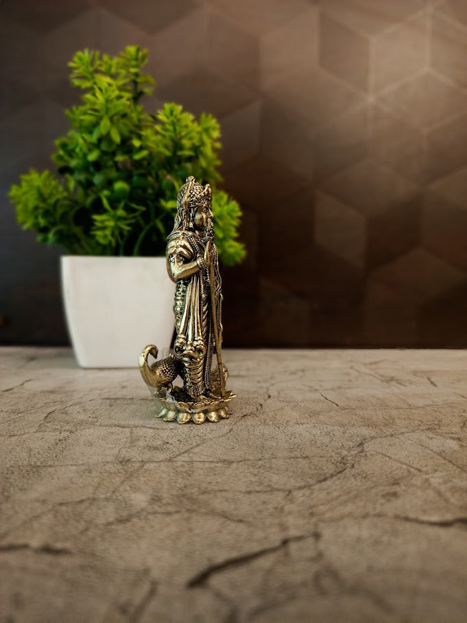 Premium Fine Art Brass Lord Murugan Idol | Majestic Karthikeya Statue for Vastu & South Indian Heritage