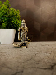 Premium Fine Art Brass Lord Murugan Idol | Majestic Karthikeya Statue for Vastu & South Indian Heritage