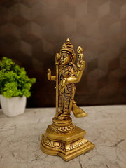 Premium Brass Lord Murugan with Peacock | Majestic Kartikeya Mayil Vahana Statue for Vastu & Absolute Victory