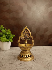 Premium Brass Vel with Peacock Diya | Sacred Mayil Murugan Deepam for Vastu & Victory Decor