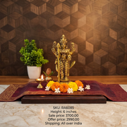 Premium Brass Murugan with Attached Vel | Divine Kartikeya Idol for Victory & Pooja Room