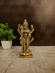Premium Brass Murugan with Attached Vel | Divine Kartikeya Idol for Victory & Pooja Room