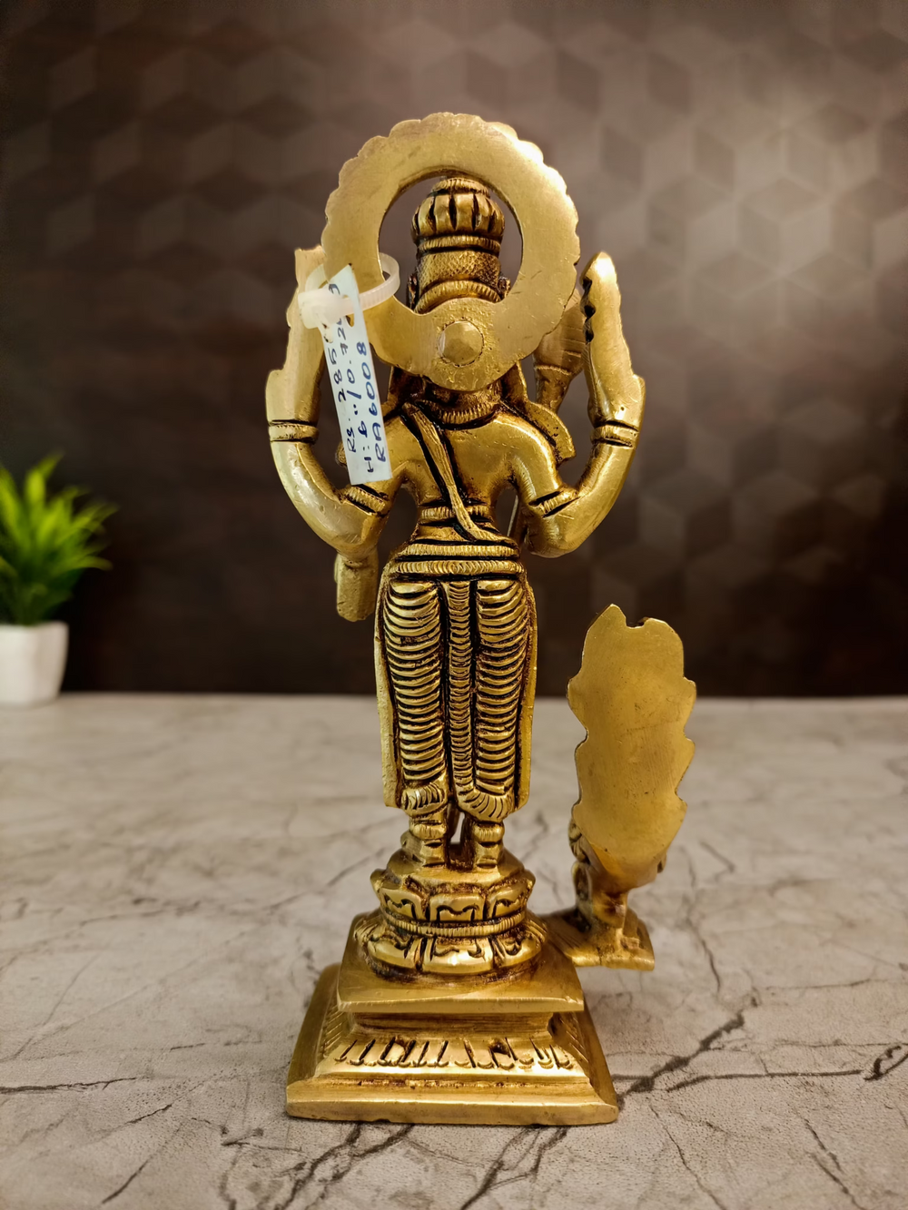 Brass Murugan with Peacock Idol 6 Inch | Lord Murugan Subramanya Swamy Statue with Vel | Hindu God Idol for Pooja Room & Home Temple