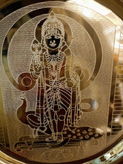 Premium Engraved Brass Murugan Pooja Thali | Sacred Kartikeya Thamboolam Plate for Vastu & Victory