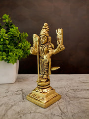 Compact Brass Murugan Idol | Premium Small-Scale Kartikeya Statue for Vastu, Apartments & Heritage Gifting
