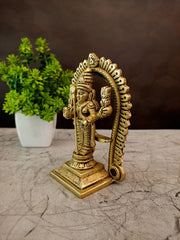 Majestic Brass Murugan with Prabhavali Arch | Premium Kartikeya Temple Shrine for Vastu & Victory