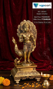 Premium Brass Murugan with Peacock | Antique Kartikeya & Mayil Vahana Idol for Victory & Vastu