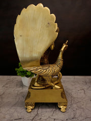 Premium Brass Murugan with Peacock | Antique Kartikeya & Mayil Vahana Idol for Victory & Vastu
