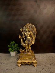 Premium Brass Murugan with Peacock Idol | Divine Kartikeya & Mayil Statue for Pooja & Vastu