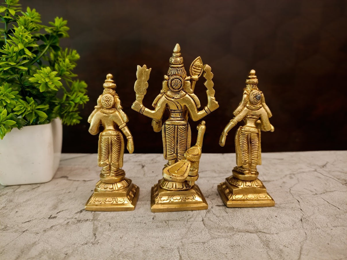 Divine Brass Murugan With Valli DeivanaiSupreme Trinity of Wisdom and Action for Vastu & Marital Harmony