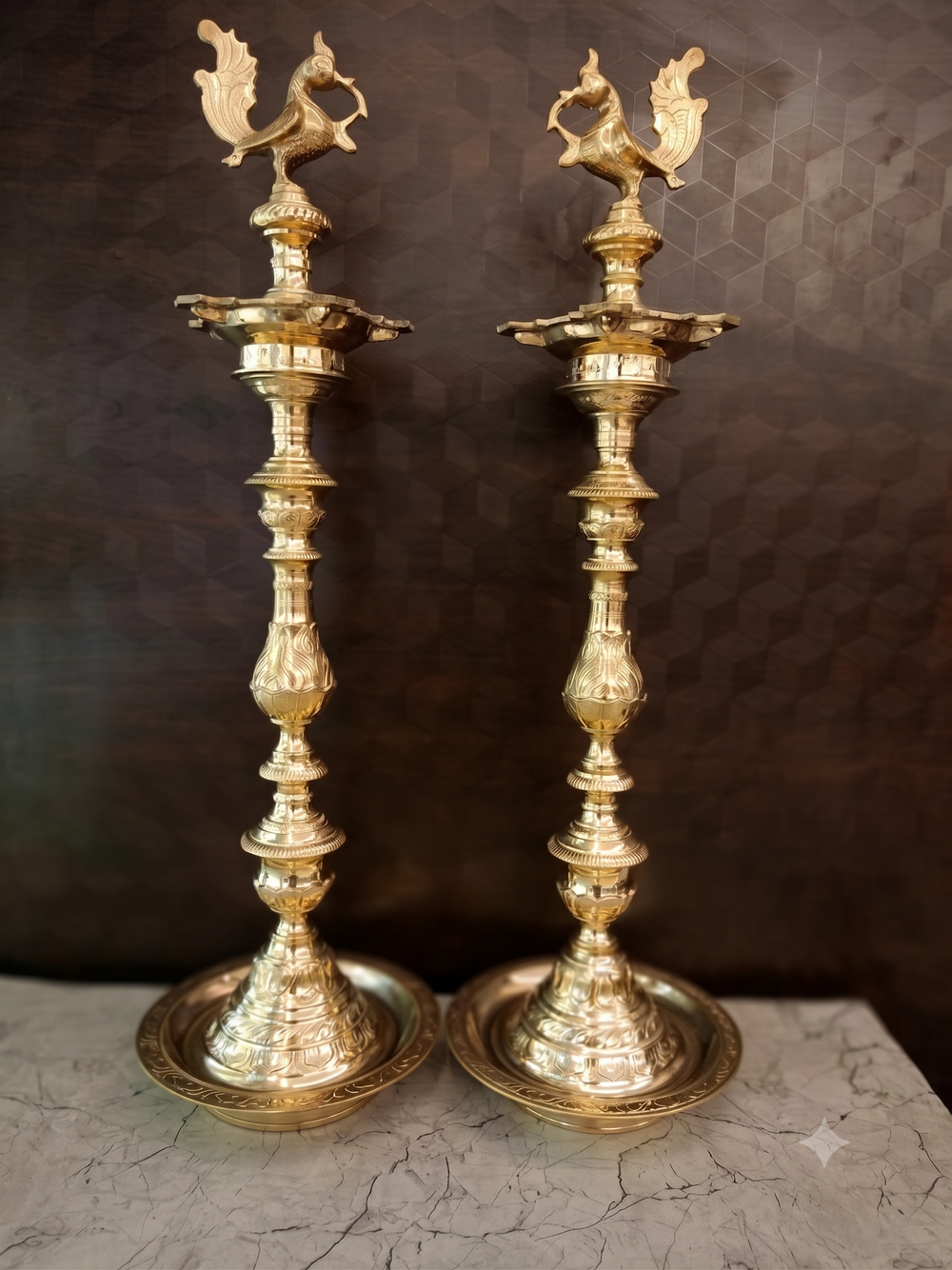 Premium Brass Nachiyar Annam Kuthu Vilakku Pair | Authentic Temple-Grade Standing Deepam for Vastu & Heritage Wedding Decor