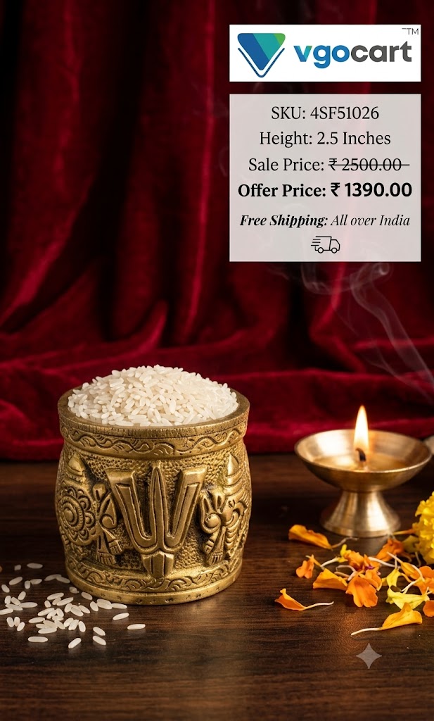 Premium Brass Perumal Padi | Sacred Tirupati Namam Marakkal for Wealth, Vastu & Traditional Weddings