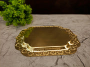 Compact Brass Perumal Namam Rectangle Plate | Sacred Tirupati Balaji Thamboolam Tray for Pooja & Gifting