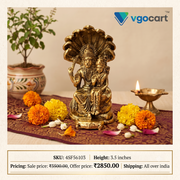 Premium Brass Fine Art Lakshmi Narasimhar Idol | Divine Protector & Wealth Deity Statue for Pooja & Vastu