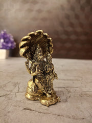 Premium Brass Fine Art Lakshmi Narasimhar Idol | Divine Protector & Wealth Deity Statue for Pooja & Vastu