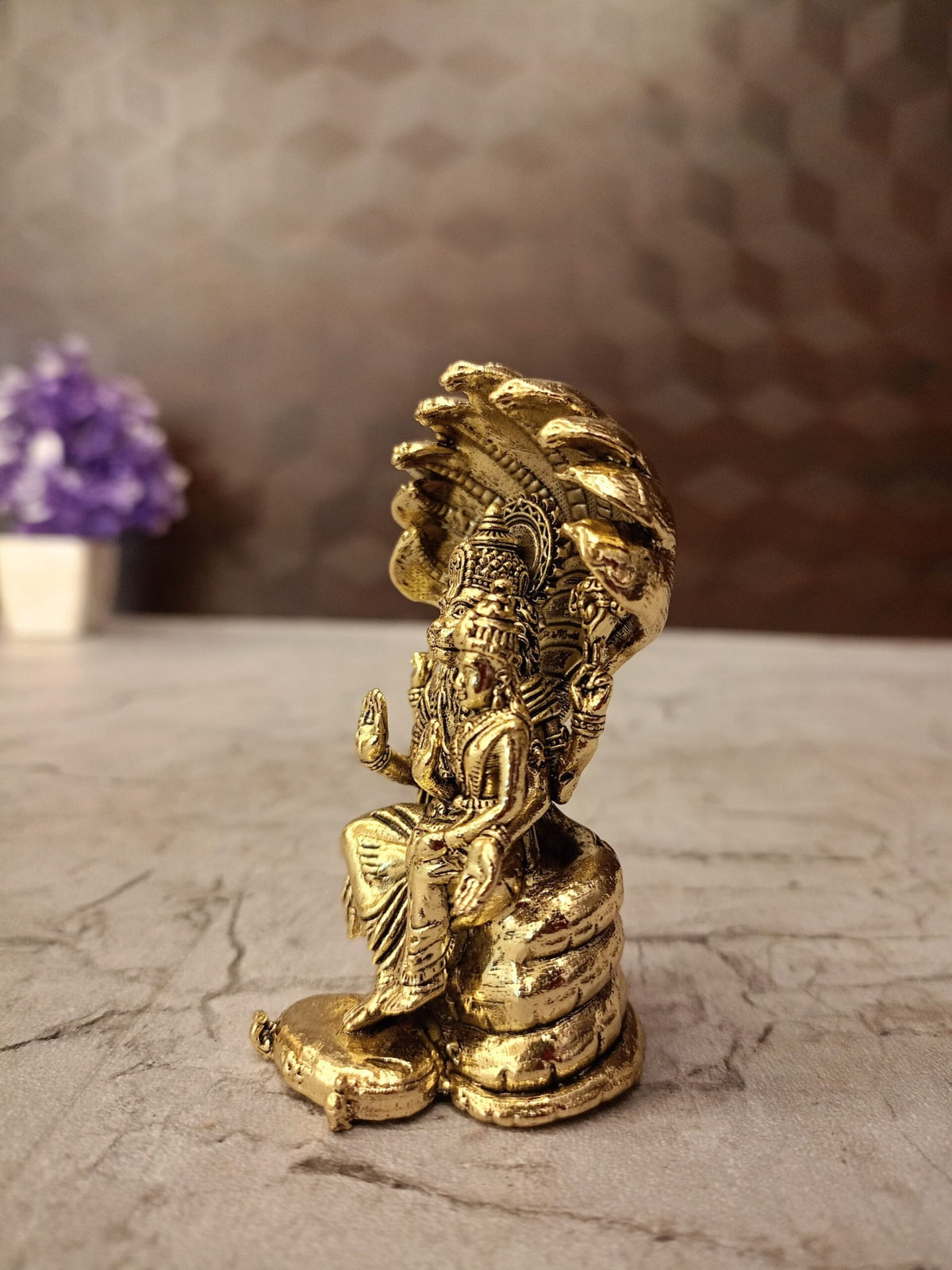 Premium Brass Fine Art Lakshmi Narasimhar Idol | Divine Protector & Wealth Deity Statue for Pooja & Vastu