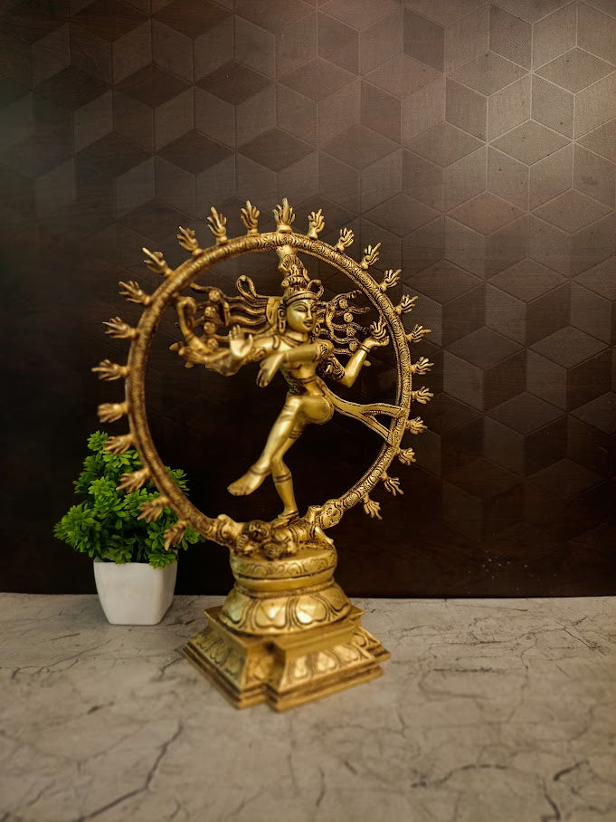 Premium Brass Natarajar Idol | Grand Cosmic Dancer Lord Shiva Statue for Vastu & Heritage Decor