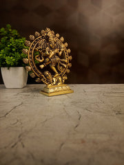 Premium Brass Natarajar Idol | Cosmic Dancer Lord Shiva Statue for Vastu & Art Decor