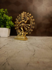 Premium Brass Natarajar Idol | Cosmic Dancer Lord Shiva Statue for Vastu & Art Decor