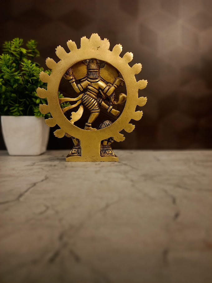 Premium Brass Natarajar Idol | Cosmic Dancer Lord Shiva Statue for Vastu & Art Decor