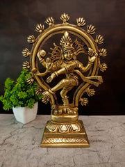 Divine Brass Fine Art Natarajar IdolSupreme Cosmic Dancer of Chidambaram for Vastu & Energy