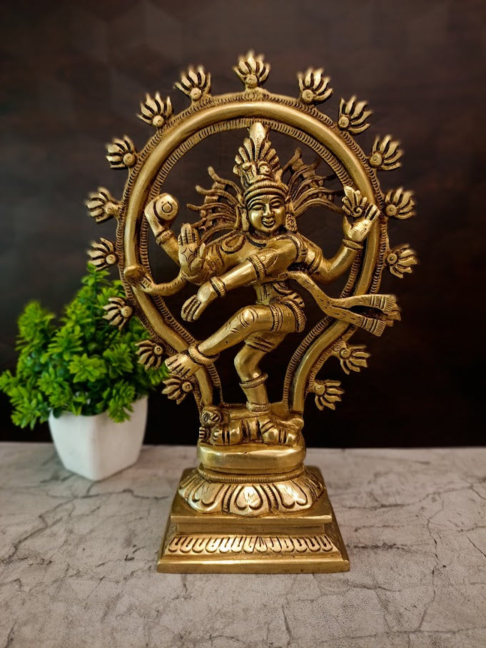 Divine Brass Fine Art Natarajar IdolSupreme Cosmic Dancer of Chidambaram for Vastu & Energy