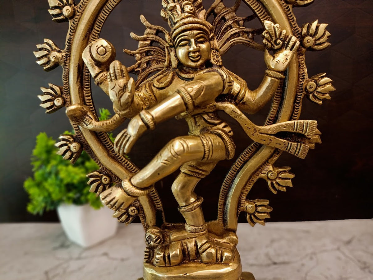 Divine Brass Fine Art Natarajar IdolSupreme Cosmic Dancer of Chidambaram for Vastu & Energy