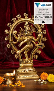 Divine Brass Fine Art Natarajar IdolSupreme Cosmic Dancer of Chidambaram for Vastu & Energy