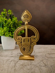 Premium Brass Om Vel | Sacred Kartikeya Spear with Pranava Mantra for Vastu & Protection