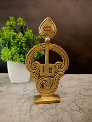 Premium Brass Om Vel | Sacred Kartikeya Spear with Pranava Mantra for Vastu & Protection