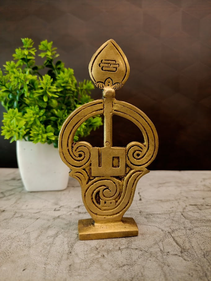 Premium Brass Om Vel | Sacred Kartikeya Spear with Pranava Mantra for Vastu & Protection