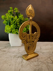 Premium Brass Om Vel | Sacred Kartikeya Spear with Pranava Mantra for Vastu & Protection